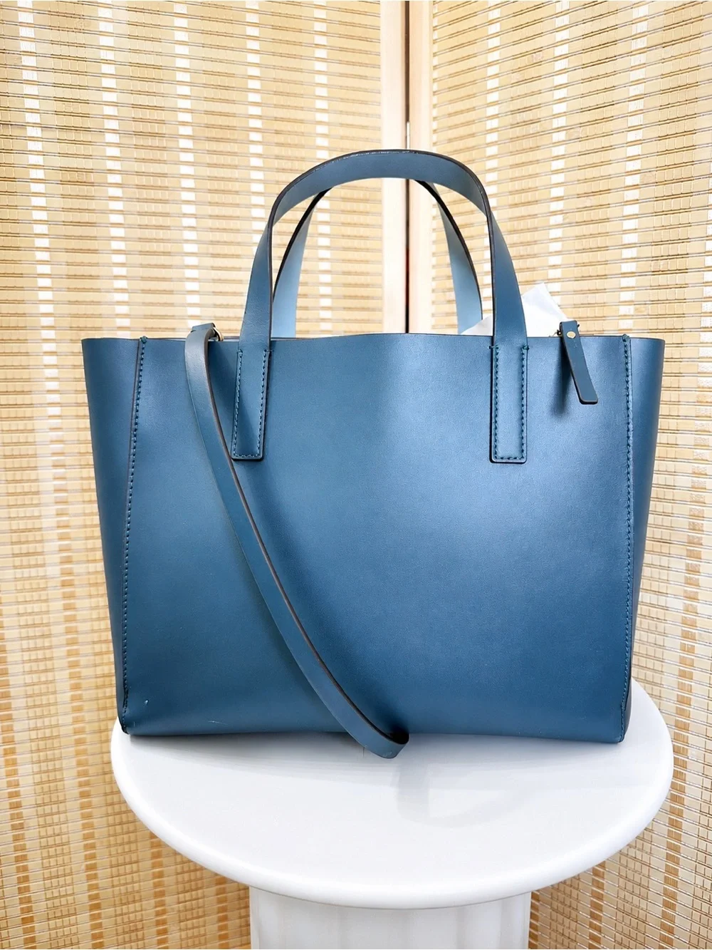 Kate Spade New York Putnam Drive Blue Leather Tote Bag Shoulder Purse Leather